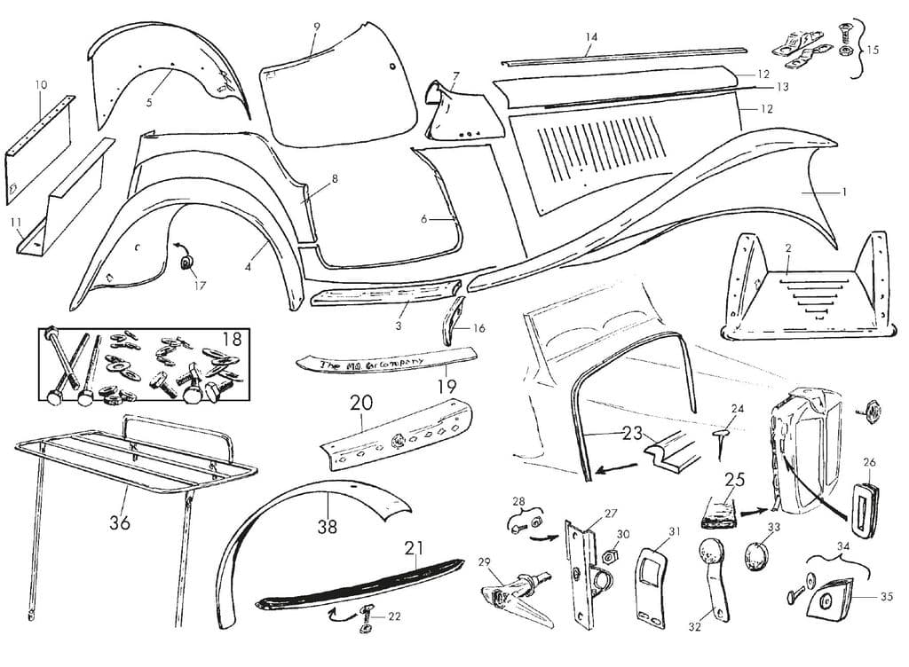 MGTC 1945-1949 - Other interior parts & trim - 1