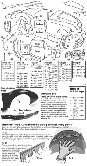 Elementy gumowe nadwozia - MGA 1955-1962 - MG części zamienne - Body panels