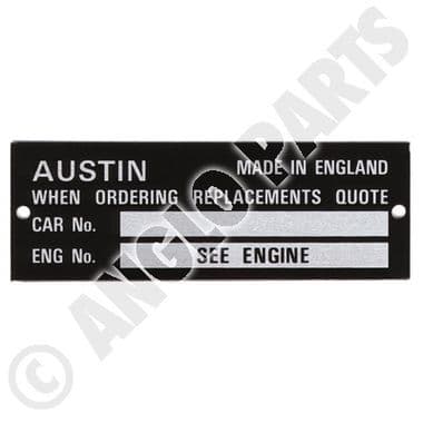 CHASSIS PLATE, AUSTIN | Webshop Anglo Parts