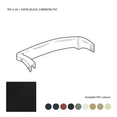 HOOD COVER, PVC, BLACK / TR3, 1955-1963 - Triumph TR2-3-3A-4-4A 1953-1967
