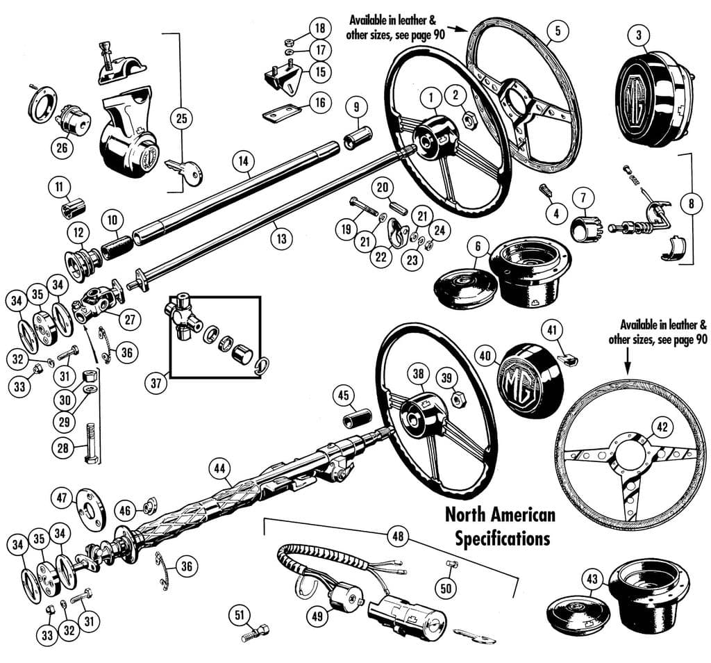 MGC 1967-1969 - Steering wheels & boss kits - Steering column - 1