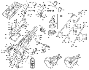 Hand versnellingsbak - Triumph TR5-250-6 1967-'76 - Triumph reserveonderdelen - Gearbox assembly