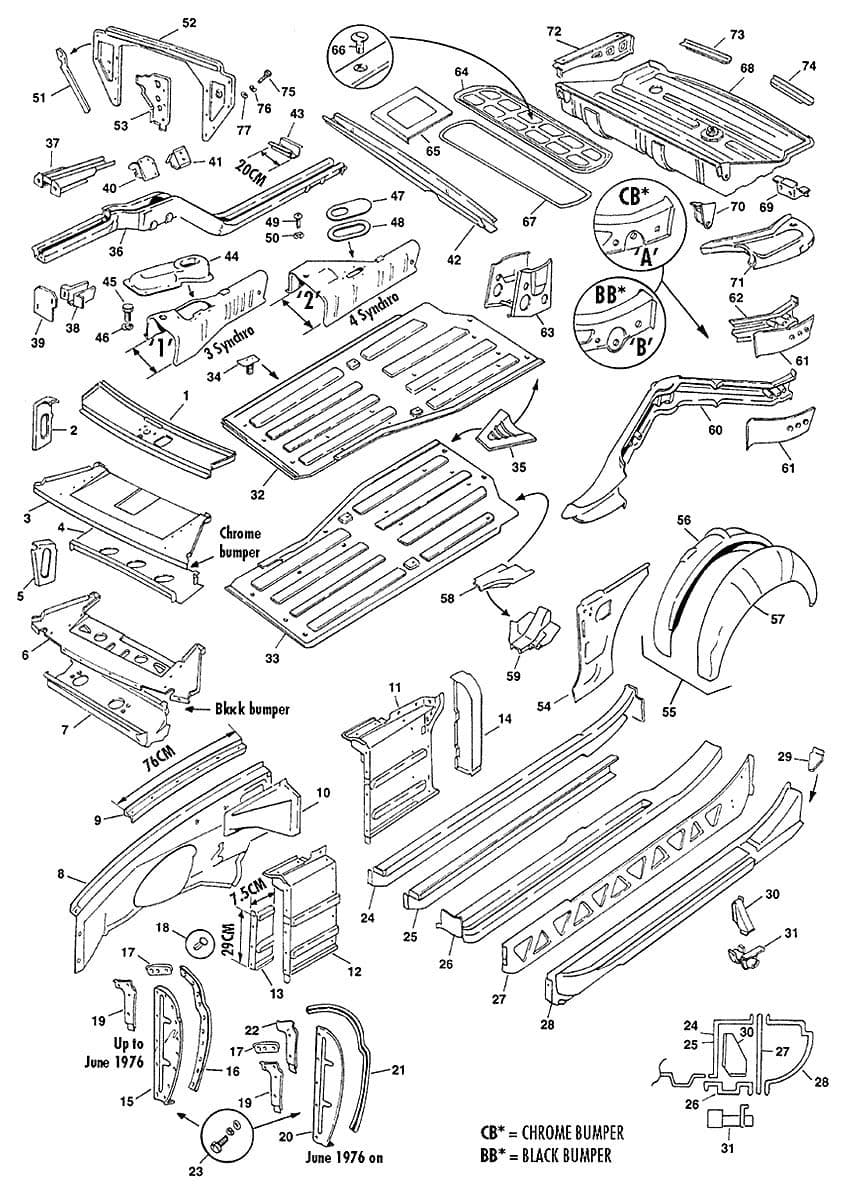 MGB 1962-1980 - Bulkhead | Webshop Anglo Parts - Internal body panels - 1