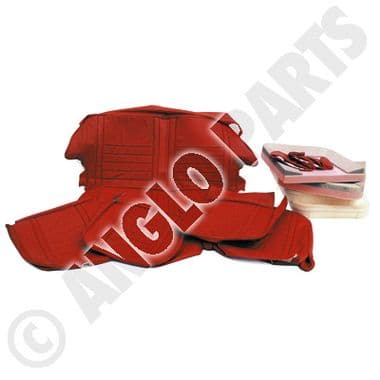 SEAT COVER KIT, FRONT & REAR, + HEADRESTS AND FOAM, MONTE CARLO STYLE, RECLINING, TARTAN RED / MINI 1985-1993 - Mini 1969-2000