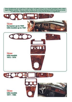 accesorios estéticos interiores - MGB 1962-1980 - MG piezas de repuesto - Dash veneer