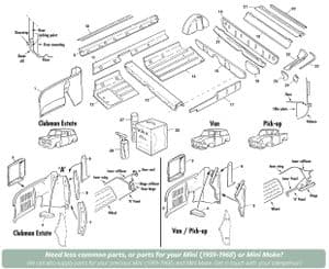 Elementy wewnętrzne nadwozia - Mini 1969-2000 - Mini części zamienne - Internal body panels