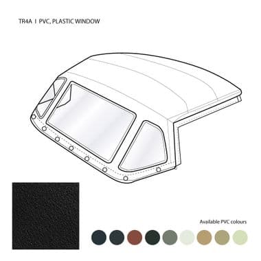 HOOD COMPLETE, PLASTIC WINDOW, PVC, RED / TR4A, 1966-1967 - Triumph TR2-3-3A-4-4A 1953-1967