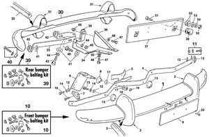 Pare-chocs, calandre et finitions exterieures - Austin-Healey Sprite 1958-1964 - Austin-Healey pièces détachées - Bumpers