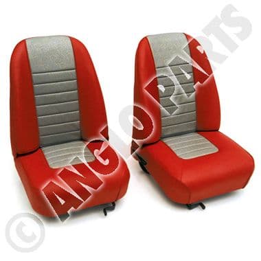 SEAT, REPLICA RECLINING, PAIR, RED-GOLD BROCADE / MINI MKI - Mini 1969-2000