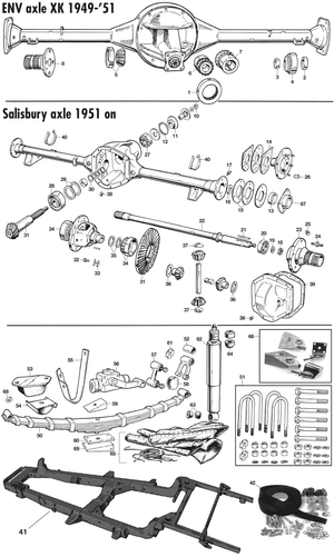 Differenziali e Asse Posteriore - Jaguar XK120-140-150 1949-1961 - Jaguar-Daimler ricambi - Rear axle & suspension