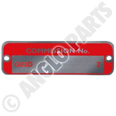 COMM.PLATE G23D-Z - MGB 1962-1980 | Webshop Anglo Parts