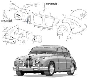 Elementy zewnętrzne nadwozia - Jaguar MKII, 240-340 / Daimler V8 1959-'69 - Jaguar-Daimler części zamienne - External body panels