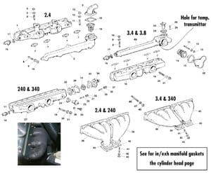 Exhaust manifolds - Jaguar MKII, 240-340 / Daimler V8 1959-'69 - Jaguar-Daimler spare parts - Manifolds & thermostats