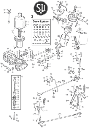 TR3-4 H6 carburettors | Webshop Anglo Parts