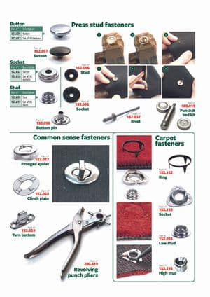 Carpets & fasteners - British Parts, Tools & Accessories - British Parts, Tools & Accessories spare parts - Press studs & fasteners