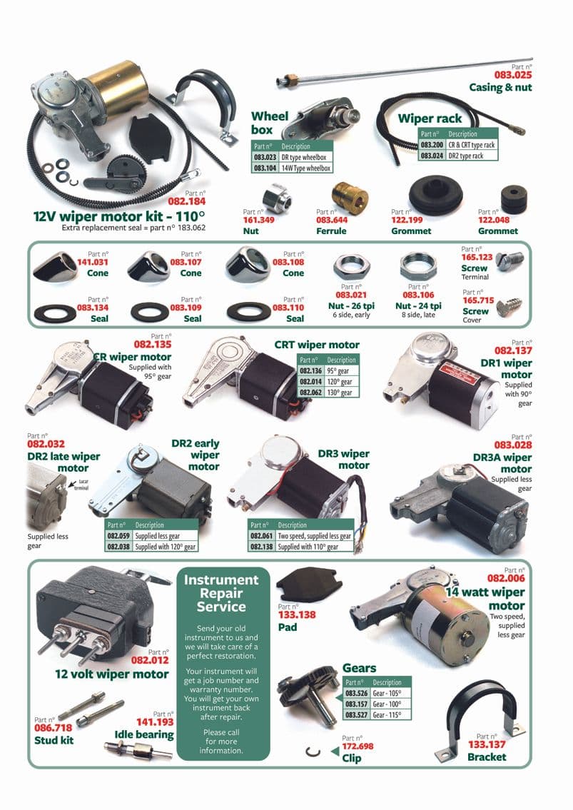 British Parts, Tools & Accessories - Wiper motors - Wiper motors & parts - 1