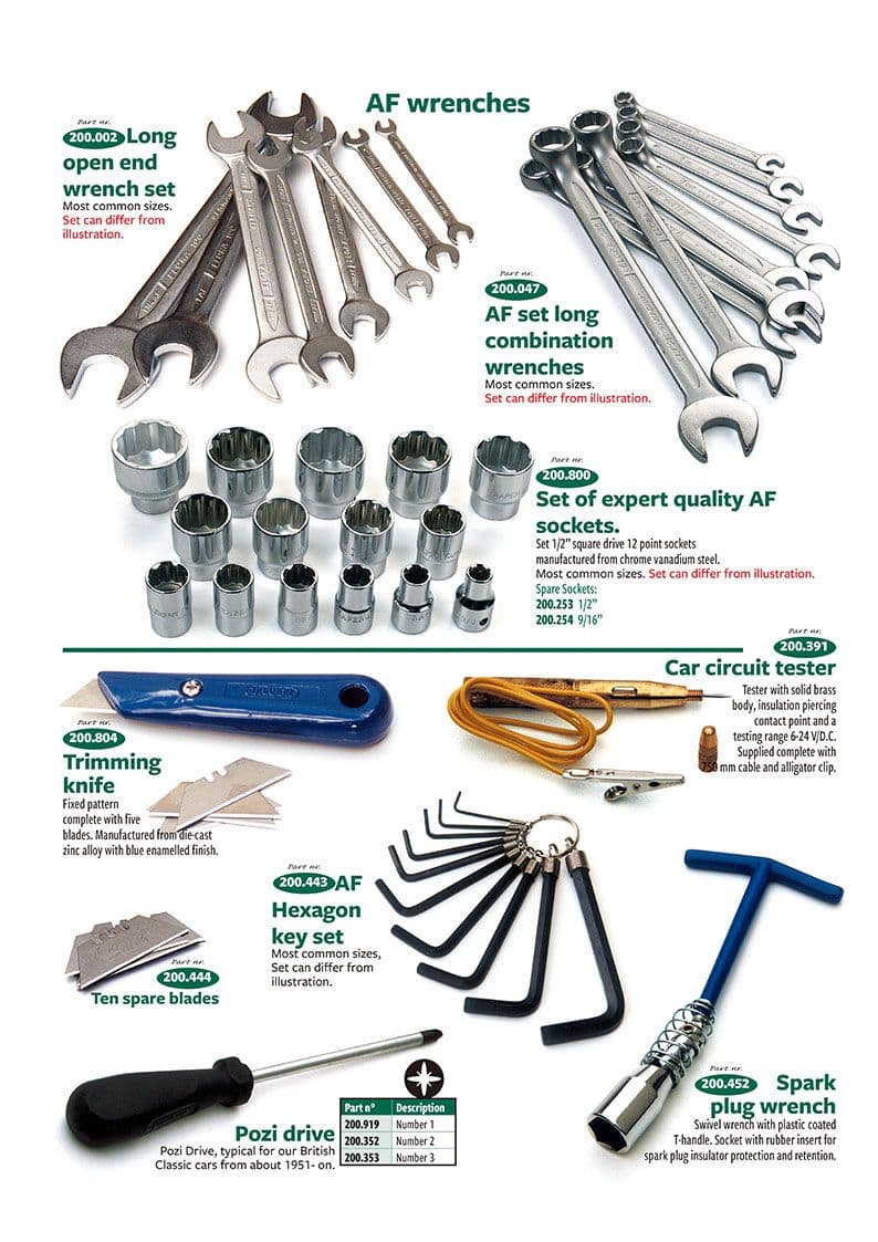 Tools - Workshop & Tools - Maintenance & storage - Jaguar MKII, 240-340 / Daimler V8 1959-'69 - Tools - 1