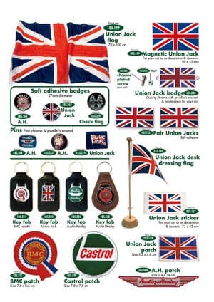 Key fobs, stickers, badges | Webshop Anglo Parts
