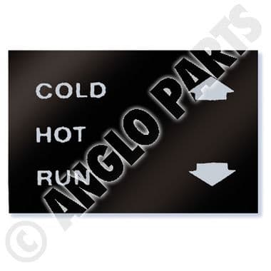 DECAL, COLD-HOT-RUN / JAG E TYPE | Webshop Anglo Parts
