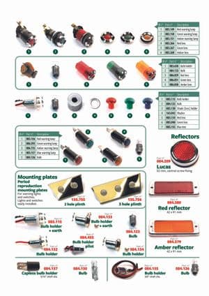 Iluminación trasera y lateral - British Parts, Tools & Accessories - British Parts, Tools & Accessories piezas de repuesto - Warning lights & reflectors