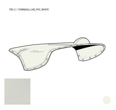 TONNEAU COVER, LHD, PVC, WHITE / TR2, 1954-1955 - Triumph TR2-3-3A-4-4A 1953-1967