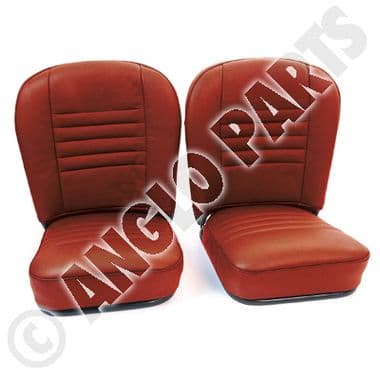 SEAT, PAIR, LEATHER, RED / MGA COUPE - MGA 1955-1962