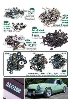 taller y herramientas - Triumph GT6 MKI-III 1966-1973 - Triumph piezas de repuesto - Screw kits