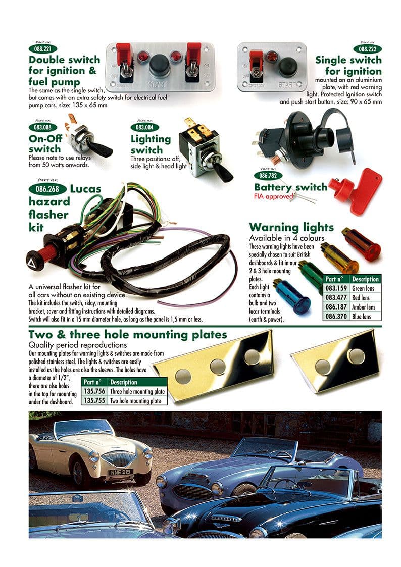 Switches - Batteries, chargers & switches - Maintenance & storage - Austin Healey 100-4/6 & 3000 1953-1968 - Switches - 1