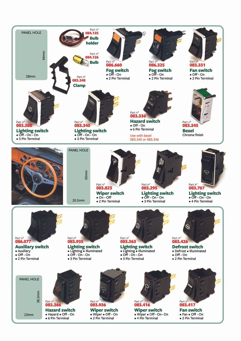 British Parts, Tools & Accessories - Switches - Rocker switches 1 - 1
