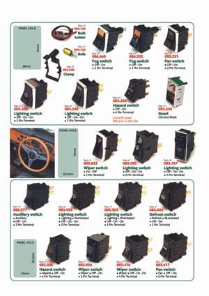 Switches, horns & knobs - British Parts, Tools & Accessories - British Parts, Tools & Accessories spare parts - Rocker switches 1