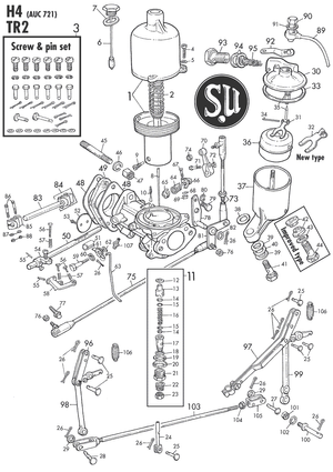 TR2 H4 carburettors | Webshop Anglo Parts