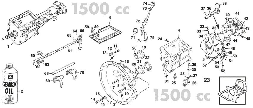 MG Midget 1964-80 - ギアボックス・付属部品 | Webshop Anglo Parts - 1