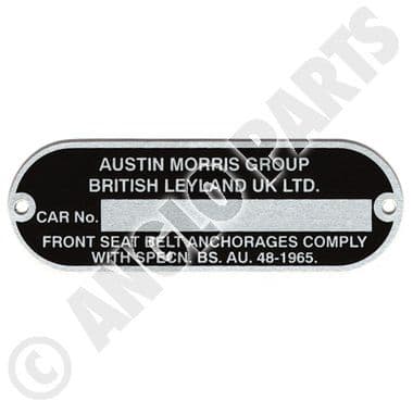 CHASSIS PLATE / MGB, MIDGET 70-79 | Webshop Anglo Parts