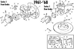 Bremsen vorne & hinten - Jaguar E-type 3.8 - 4.2 - 5.3 V12 1961-1974 - Jaguar-Daimler ersatzteile - Brakes 1