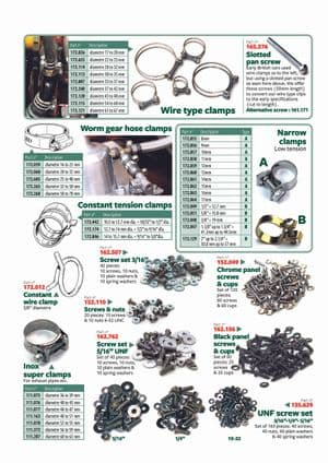 Slangar och rör - British Parts, Tools & Accessories - British Parts, Tools & Accessories reservdelar - Clamps & screw sets