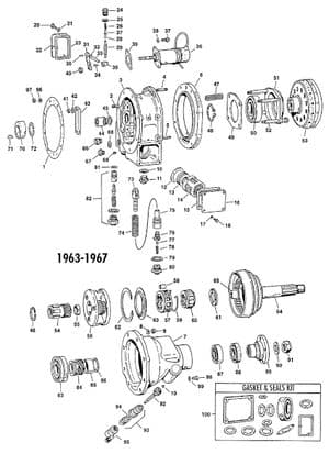 Överväxel - MGB 1962-1980 - MG reservdelar - 3 synchro overdrive up to 67
