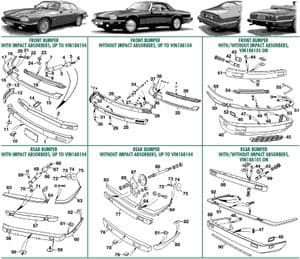 Bumper, grill en aankleding - Jaguar XJS - Jaguar-Daimler reserveonderdelen - Bumpers Facelift