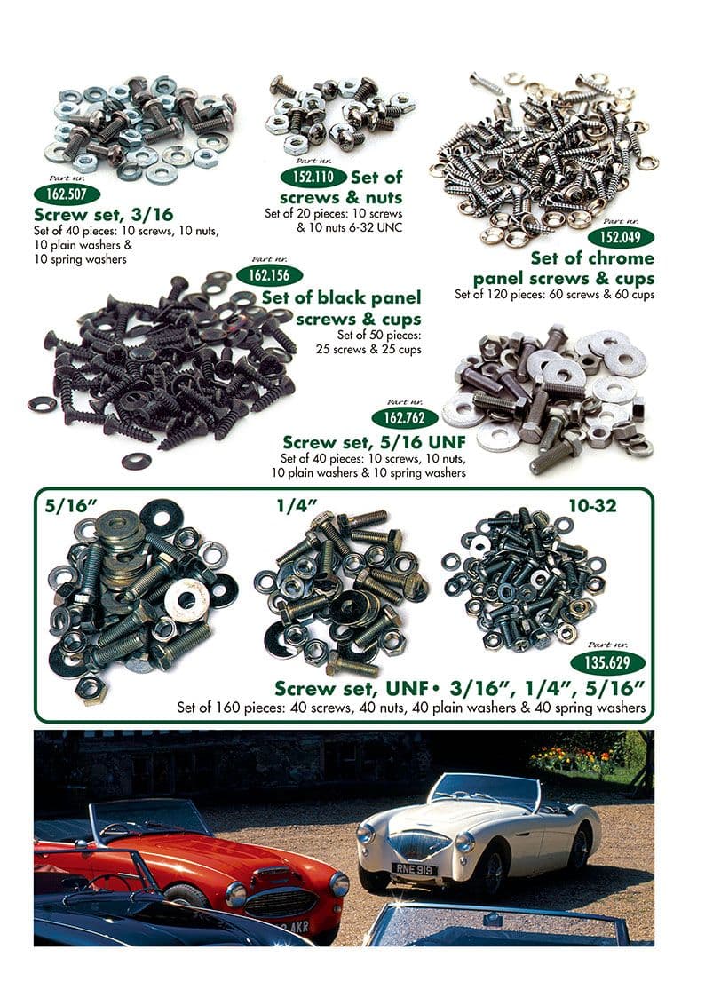Screw kits - Workshop & Tools - Maintenance & storage - Jaguar MKII, 240-340 / Daimler V8 1959-'69 - Screw kits - 1