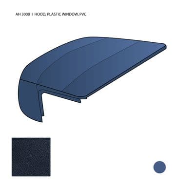 HOOD COMPLETE, PLASTIC WINDOW, PVC, BLUE / AH 3000 BJ7-8, 1963-1968 - Austin Healey 100-4/6 & 3000 1953-1968