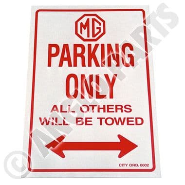 MG PARKING ONLY EMAILLE | Webshop Anglo Parts