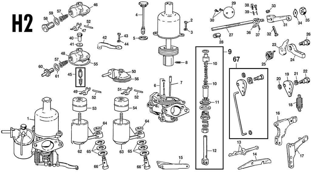 Morris Minor 1956-1971 - Carburatore & componenti - 1