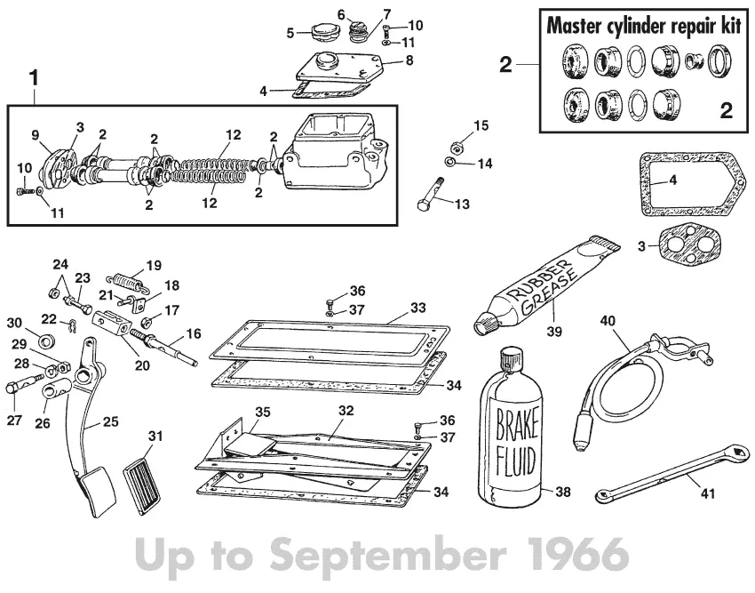MG Midget 1964-80 - Master cylinders | Webshop Anglo Parts - Master brake & clutch pump - 1