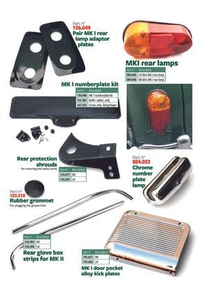 Ulkopuolen varustelu & tarvikkeet - Mini 1969-2000 - Mini varaosat - 60's conversion parts