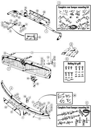 Zderzaki, atrapy & wykończenie zewnętrzne - MGC 1967-1969 - MG części zamienne - Bumpers & grill