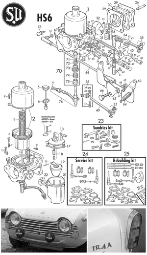 TR4A HS6 carburettors | Webshop Anglo Parts