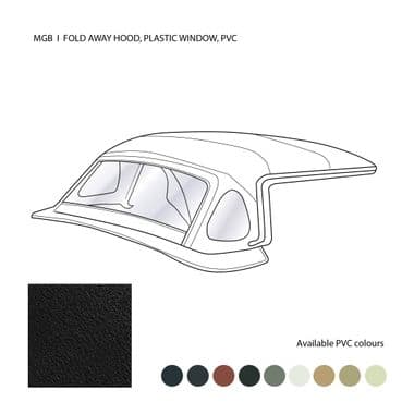 HOOD COMPLETE, PLASTIC WINDOW, PVC, CREAM / MGB-MGC, 1963-1970 - MGB 1962-1980