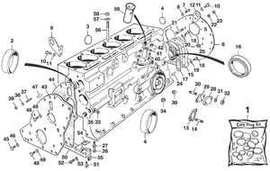 Parti Esterne Motore - Triumph GT6 MKI-III 1966-1973 - Triumph ricambi - Engine block external 1