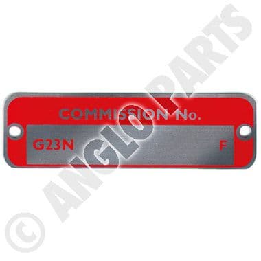 COMM.PLATE G23N....F - MGB 1962-1980 | Webshop Anglo Parts
