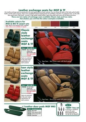 asientos y componentes - MGF-TF 1996-2005 - MG piezas de repuesto - Leather exchange