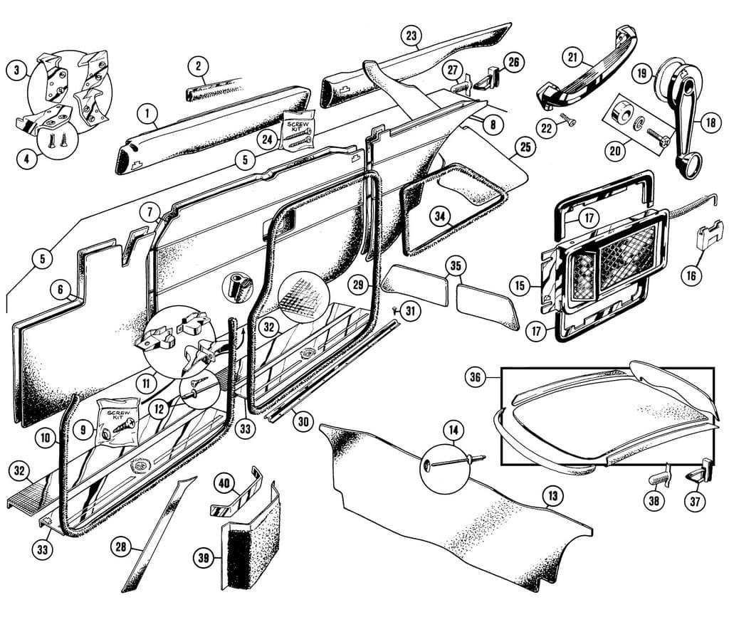 MGC 1967-1969 - Other interior parts & trim - Trim panels - 1